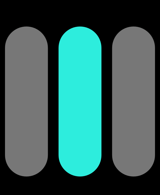 Third-party Apple Watch face: Ternion (rounded bars in gray and cyan)