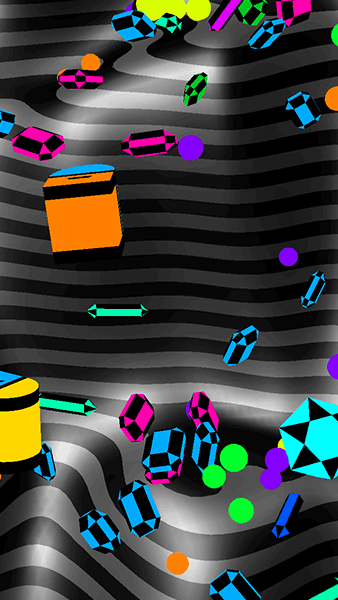 Game screenshot: colorful gems