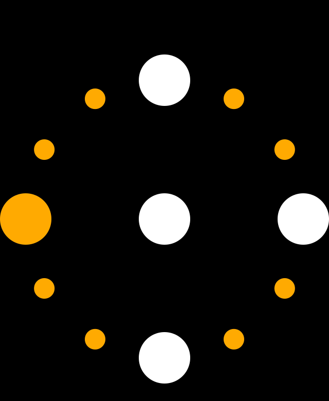 Third-party Apple Watch face: Cardinal (yellow dots with ring of markings)