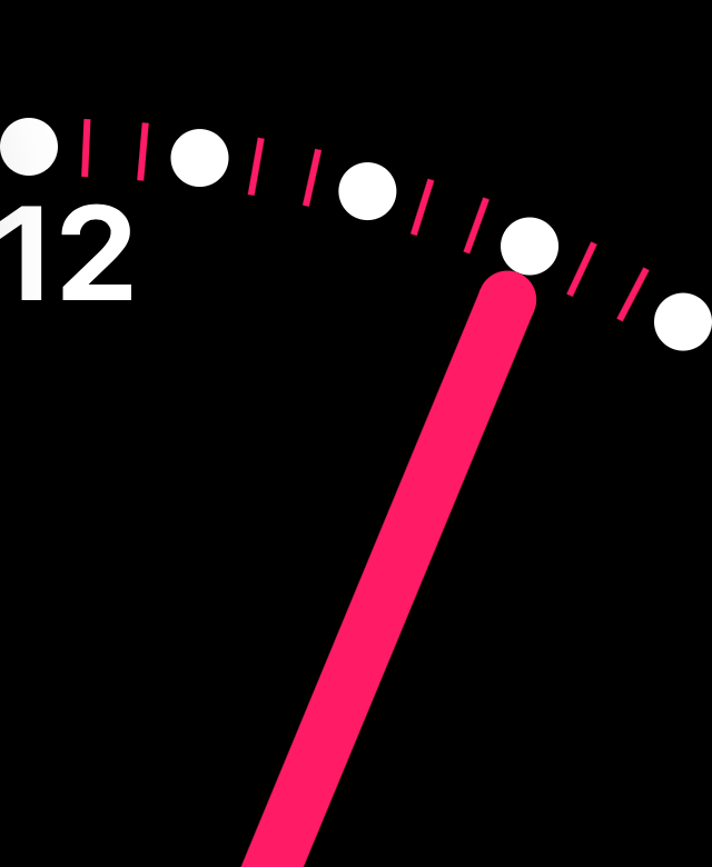 Third-party Apple Watch face: Chapter Arc (pink)