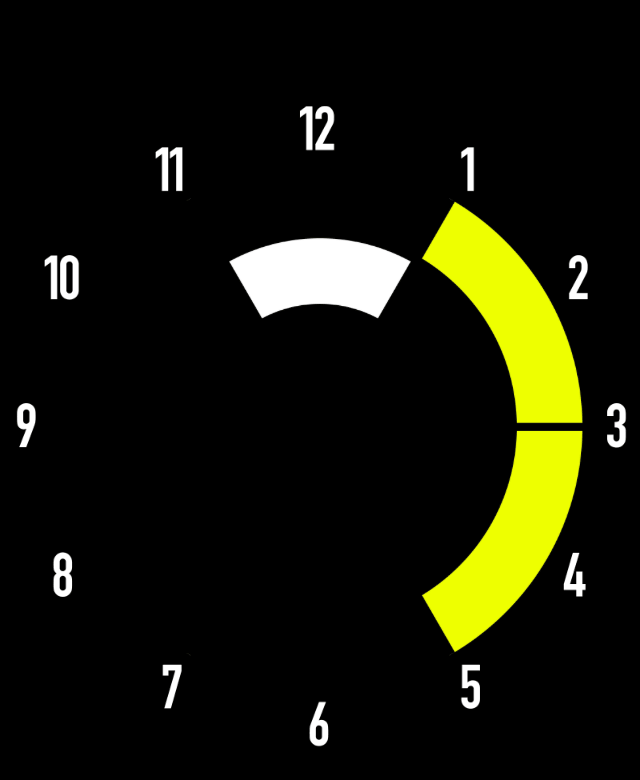 Third-party Apple Watch face: Heliodor (yellow ring segments)