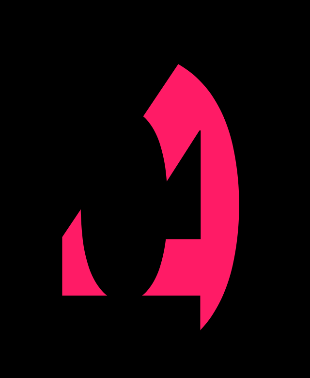 Third-party Apple Watch face: Intersect (pink abstract rune)