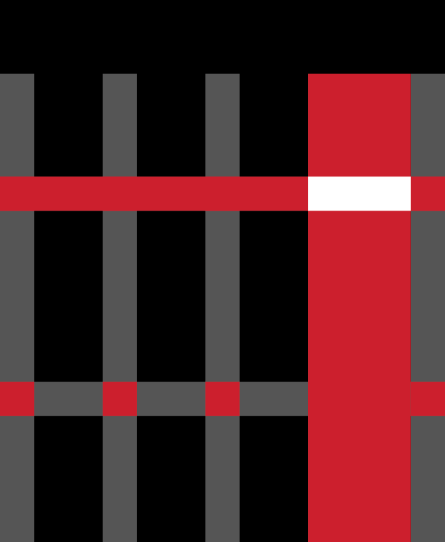 Third-party Apple Watch face: Matrix (red and gray lines)