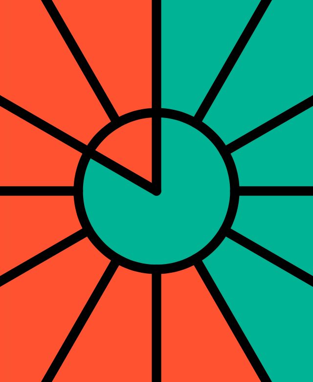 Third-party Apple Watch face: Sector (orange and teal)