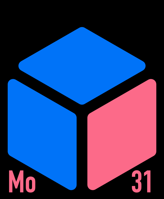 Third-party Apple Watch face: Ternion (blue and pink cube)