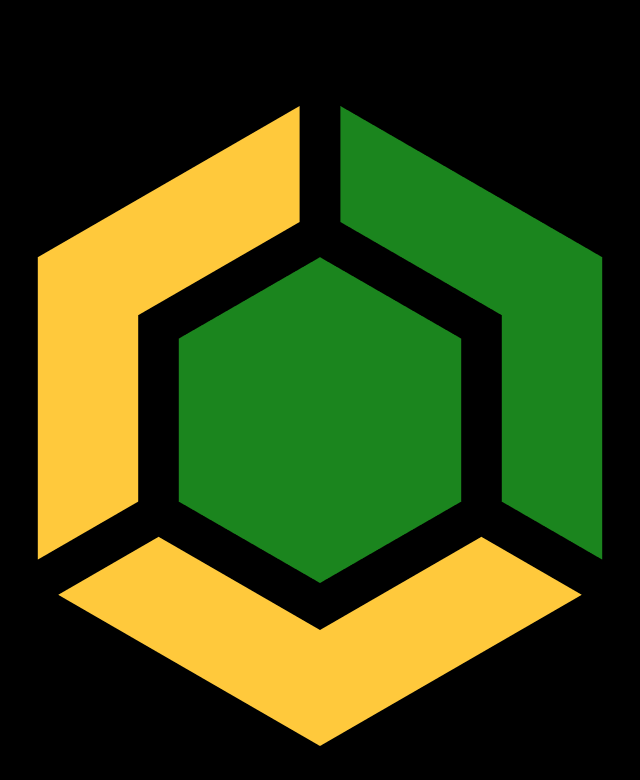 Third-party Apple Watch face: Tetrad (green and yellow hexagon)