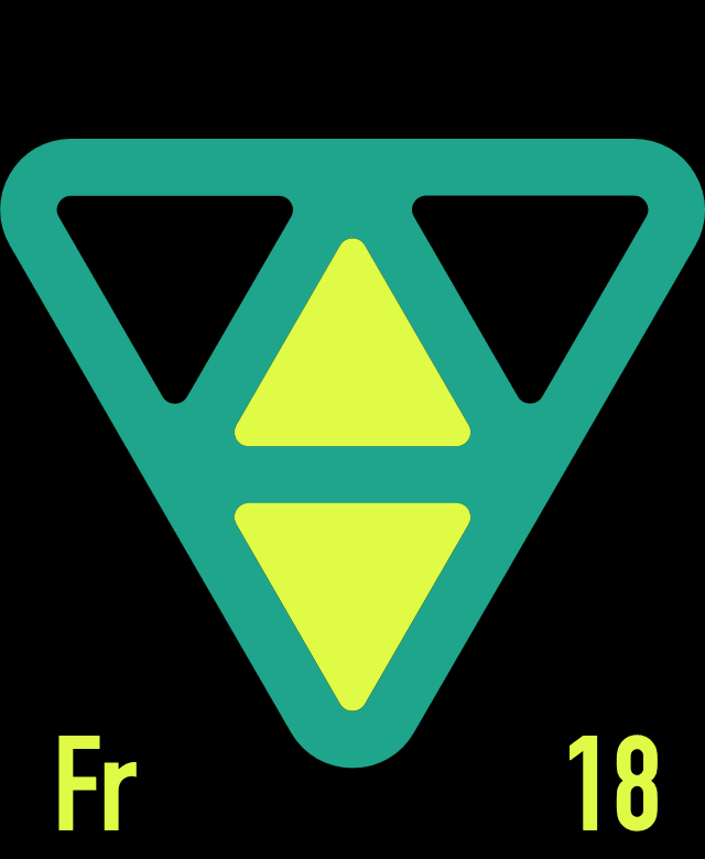 Third-party Apple Watch face: Tetrad (teal and yellow triangles)